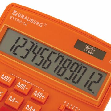 Калькулятор настольный BRAUBERG EXTRA-12-RG (206x155мм) 12разр оранжевый 1/20/40 (Клиент)