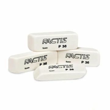 Ластик 56х20х9мм  белый прямоугольный скошенный FACTIS P 36 1/36