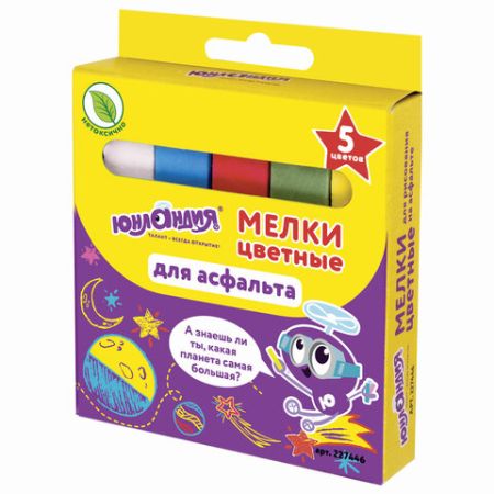 Мелки цветные 05шт квадратный ЮНЛАНДИК И КОСМОС ЮНЛАНДИЯ 1/30