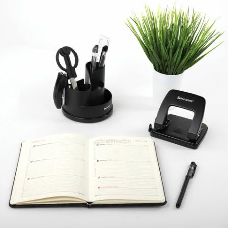 Дырокол на 25листов металлический черный BRAUBERG